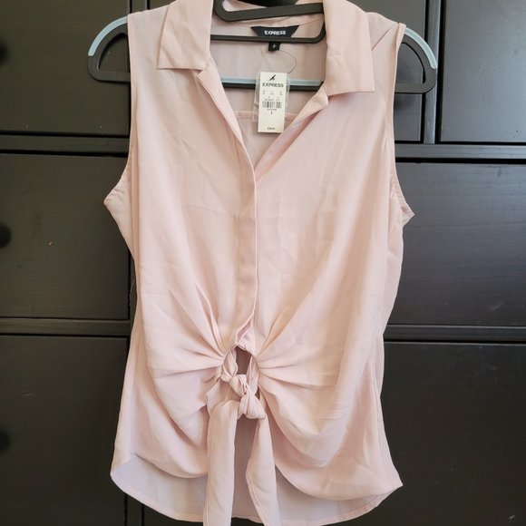 Tie Front Tank Truffle pink - NWT - Picture 2 of 3